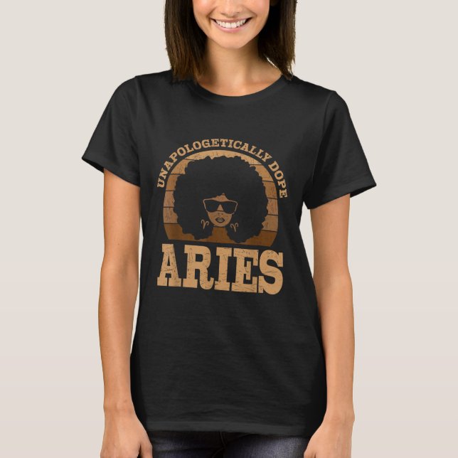 Camiseta Aries Queen Afro Hair Black Woman Sinal Zodiboso (Frente)