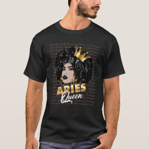 Camiseta Aries Queen Birthday - Símbolo Zodiac Melanin Blac