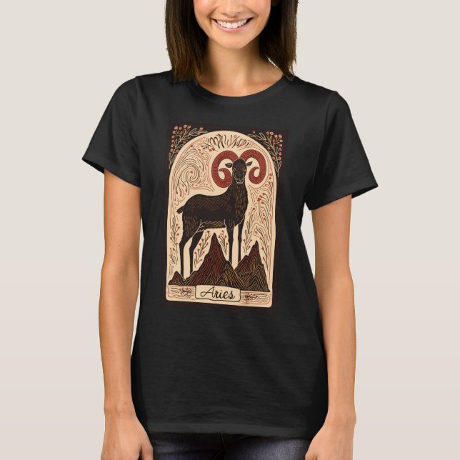Camiseta Aries - T-Shirt Celestial Arte Zodiaca (Frente)