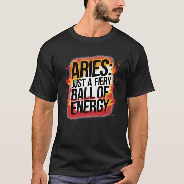 Camiseta Aries, uma bola de energia feroz (Frente)