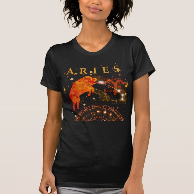 Camiseta Aries Vintage Traços Zodiac (Frente)