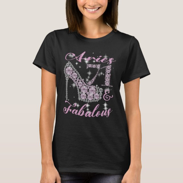 Camiseta Aries Women 71 e Fabulosamente Sparkly High Heels  (Frente)