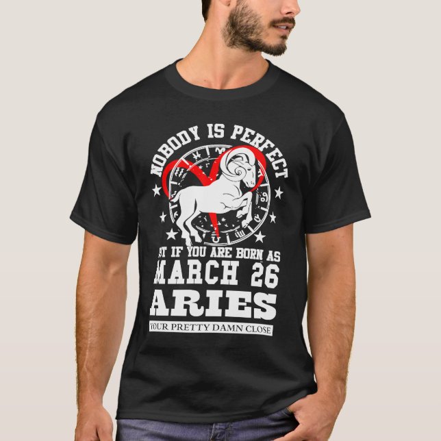 Camiseta Aries Zodiac Astrology March 26 Women Men Birthday (Frente)