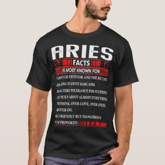 Camiseta Aries Zodiac Birthday Aries Fatos para homens mulh