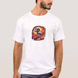 Camiseta Aries Zodiac Design T-Shirt Negrito e Dinâmico