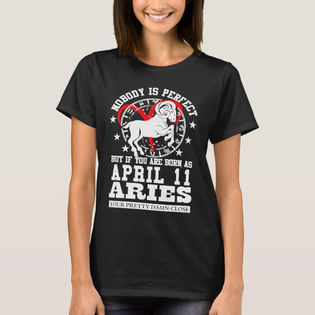 Camiseta Aries Zodiac Horoscope April 11 For Women Men Birt (Frente)