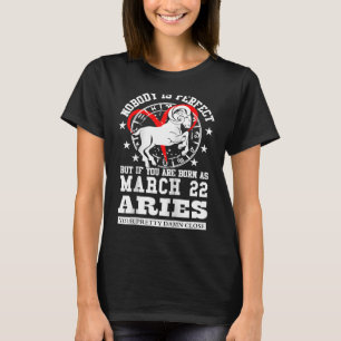 Camiseta Aries Zodiac Março 22 Mulheres Homens Festa de ani