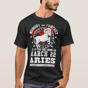 Camiseta Aries Zodiac Março 22 Mulheres Homens Festa de ani