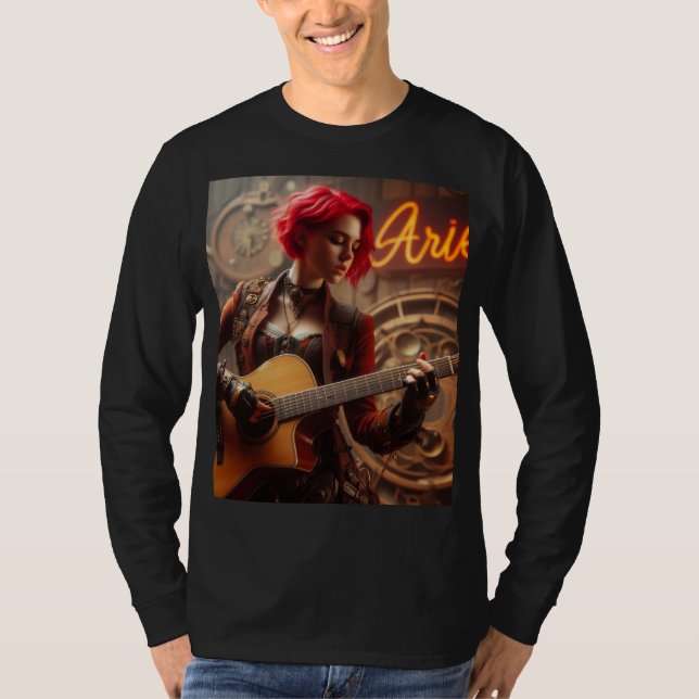 Camiseta Aries Zodiac Musical Guitar (Frente)
