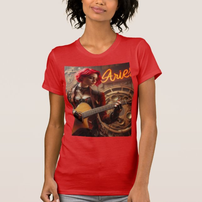 Camiseta Aries Zodiac Musical Guitar (Frente)