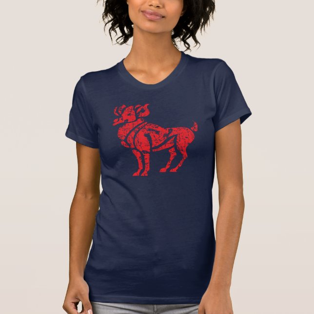 Camiseta Aries Zodiac Sign Grunge 21 de março - 19 de abril (Frente)