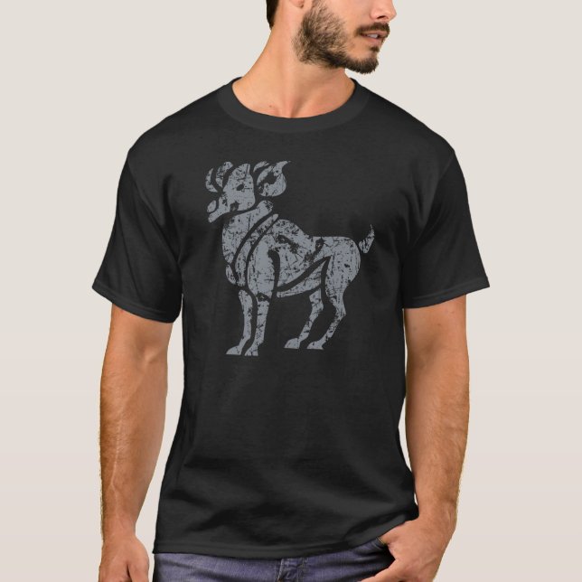 Camiseta Aries Zodiac Sign Grunge 21 de março - 19 de abril (Frente)