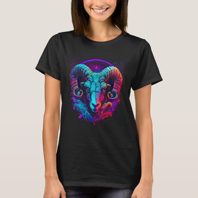 Camiseta Aries Zodiac Sign Ram Graphic Astrology Cool Horos (Frente)