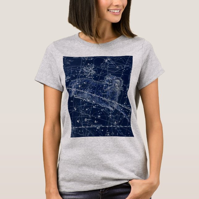 Camiseta Aries Zodiac - Símbolo Vintage Ilustração (Frente)
