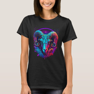 Camiseta Aries Zodiac Sinal Ram Astrologia Gráfica Legal Ho