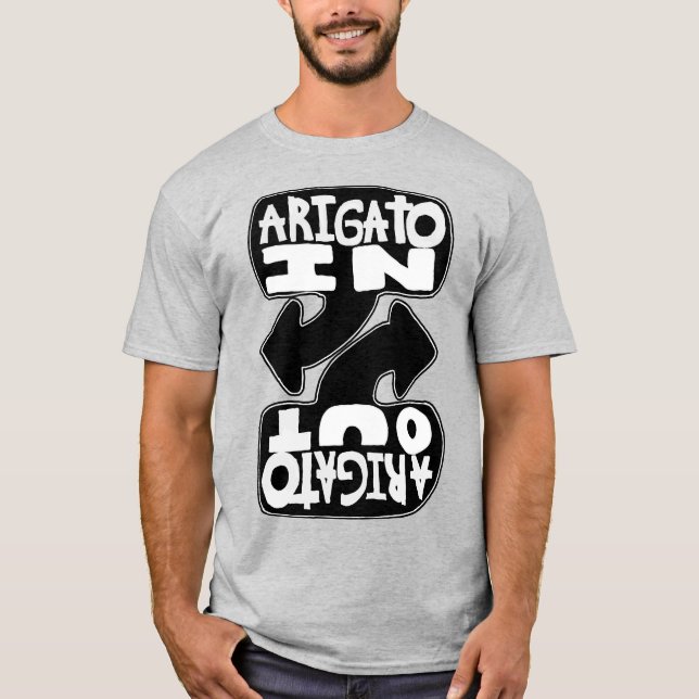 Camiseta Arigato In, Arigato Out (black and white) (Frente)