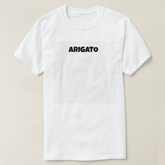 Camiseta ARIGATO tshirts ありがとうＴシャツ (Frente do Design)