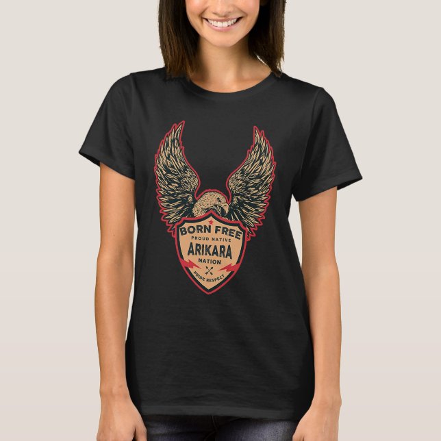 Camiseta Arikara Native Indian Nascer Freedom Eagle (Frente)