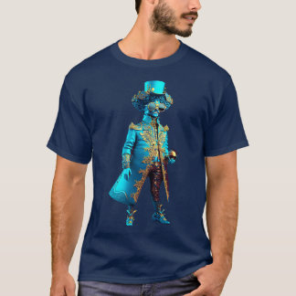 Camiseta Aristocato Azul Um Emoji Fashionista Metálico