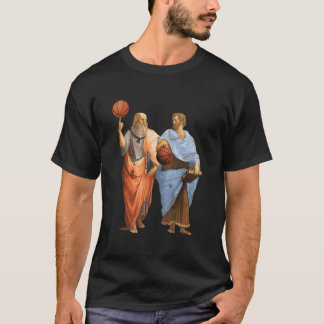 Camiseta Aristóteles E Platão Com Basquetebol Filosofia Ma