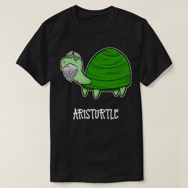 Camiseta Aristurtle Aristóteles como Turtle Pun (Frente do Design)
