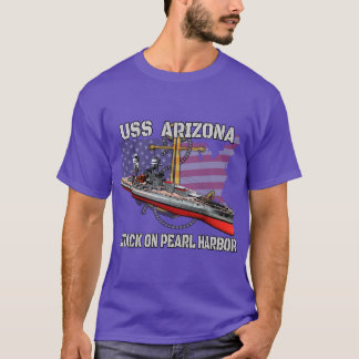 Camiseta ARIZONA Americana BB39 Navio de Guerra Veteranos D