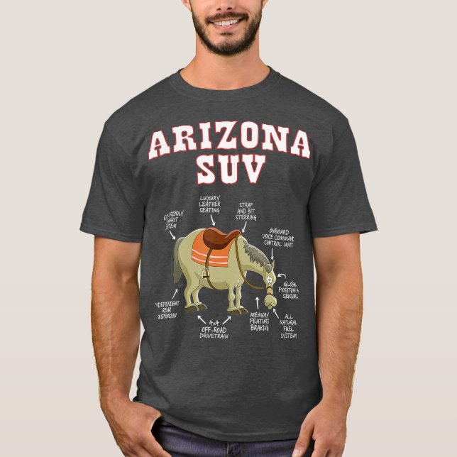 Camiseta Arizona AZ SUV Cavalo Piada Engraçado Mule Souveni (Frente)