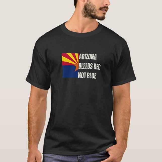 Camiseta Arizona Bleeds Red Not Blue - Conservative Right G (Frente)