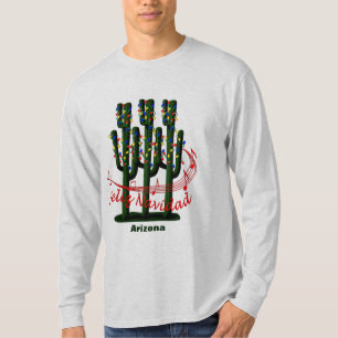 Camiseta Arizona Cactus Christmas Feliz Navidad
