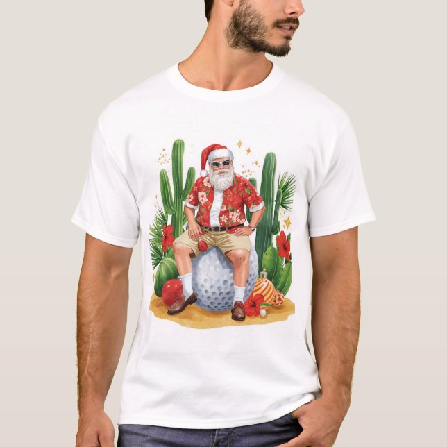 Camiseta Arizona Christmas with Santa Claus on golf ball  (Frente)