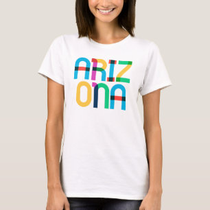Camiseta Arizona Clássico de Vintagem Colorida 80s