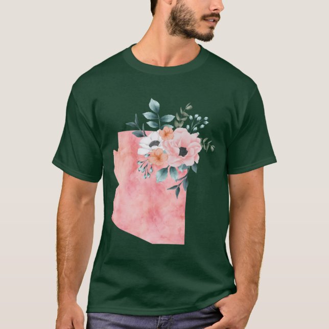 Camiseta Arizona Cor Flórida Flórida Rosa Sobredimensionada (Frente)