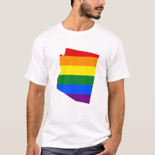 Camiseta Arizona de LGBT, t-shirt do mapa da bandeira do