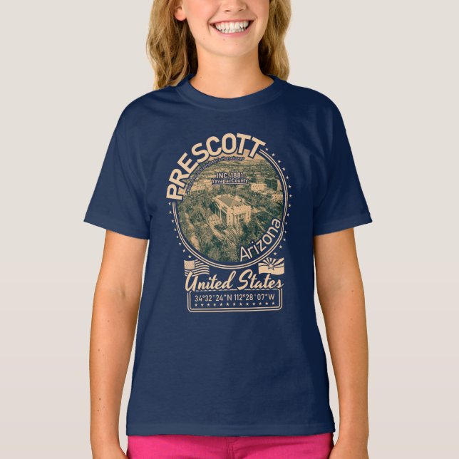 CAMISETA ARIZONA DE PRESCOTT - PRAÇA DE CURSO DE PRESCOTT (Frente)