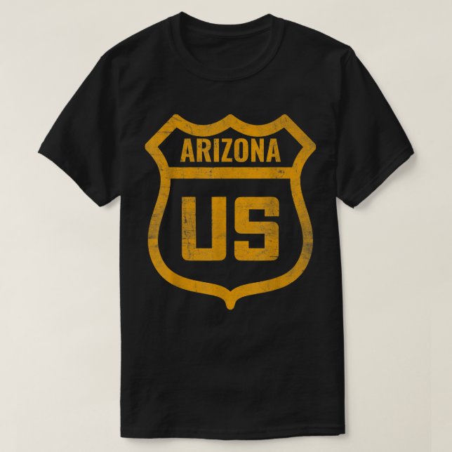 Camiseta Arizona - Estrada dos EUA com enxerto de pele em p (Frente do Design)
