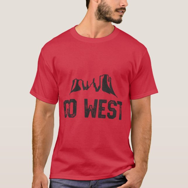 Camiseta Arizona Hiking Shirt Go West American Vacation Red (Frente)