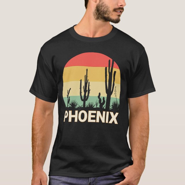 Camiseta Arizona Phoenix Desert Cactus Retro Home (Frente)