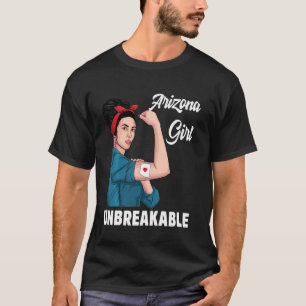 Camiseta Arizona Rapariga Estado Inquebrável Mapa Sinalizad