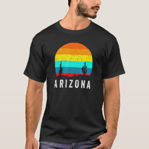 Camiseta Arizona Retro Vintage Saguaro Cactus Sunset Vacati