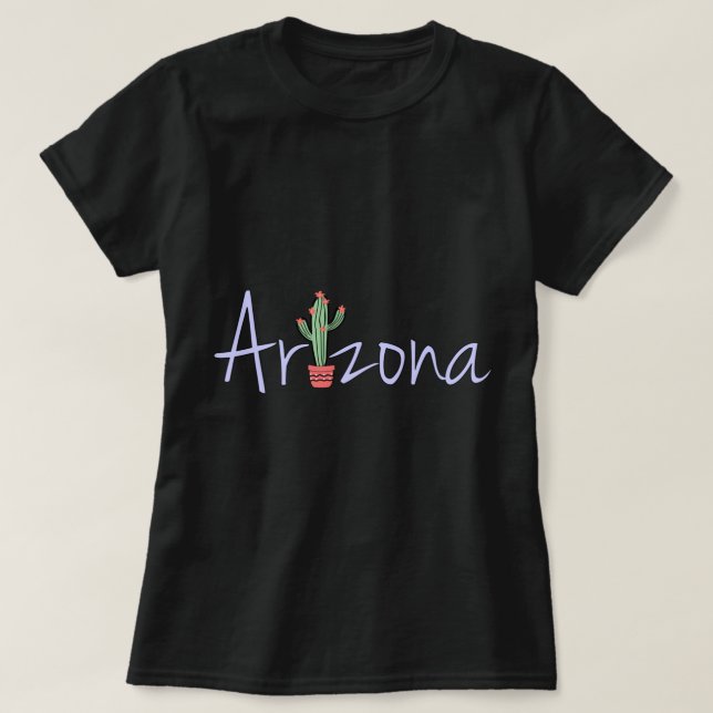Camiseta ARIZONA SAGUARO Cactus design mulheres rapazes (Frente do Design)