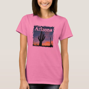 Camiseta Arizona Saguaro Cactus em Sunset Southwestern Tee