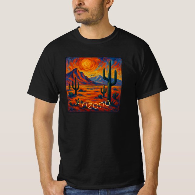 Camiseta Arizona selvagem - Paisagem do deserto vibrante co (Frente)