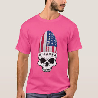 Camiseta Arizona Skull 4th of July Patriotic ShortSleeve Un
