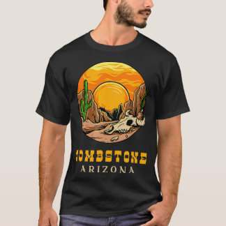 Camiseta Arizona Tombstone Retro Cactus e Sun TSirt