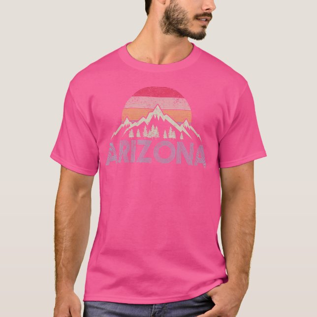 Camiseta Arizona Vintage Retro Mounts Nature Caminhando Sou (Frente)