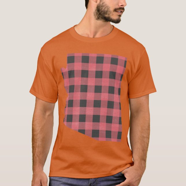 Camiseta Arizona Xadrez em Rosa (Frente)