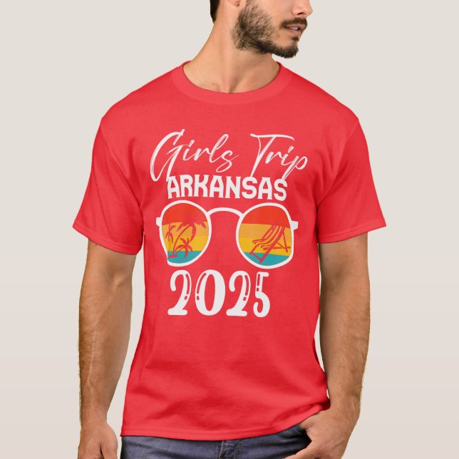 Camiseta Arkansas Girls Trip 2025 Cute Beach Summer Vacatio (Frente)