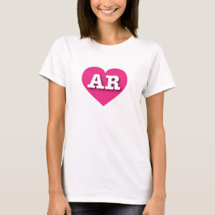 Camiseta Arkansas Hot Pink Heart - Eu amo AR