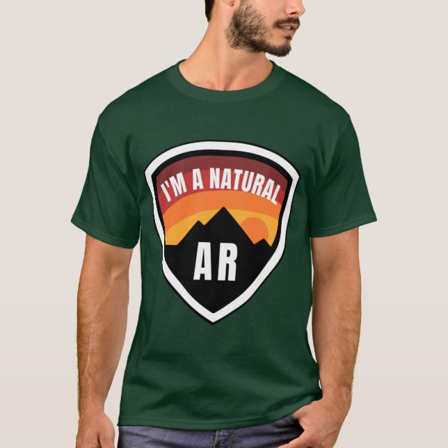 Camiseta Arkansas Im um Crachá natural (Frente)