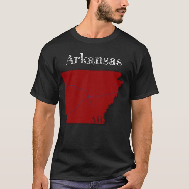 Camiseta Arkansas InterStates [Berry Red Design] (Frente)